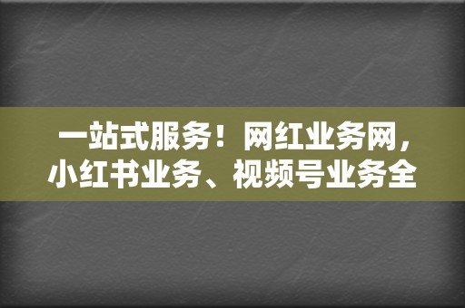 一站式服务!网红业务网,小红书业务、视频号业务全覆盖 第2张 一站式服务!网红业务网,小红书业务、视频号业务全覆盖 第2张