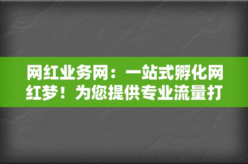 网红业务网：一站式孵化网红梦！为您提供专业流量打造  第2张