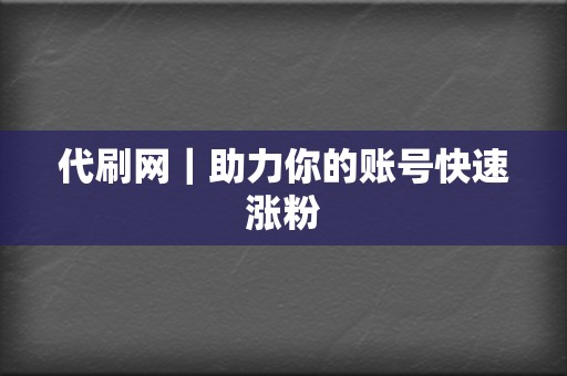 代刷网|助力你的账号快速涨粉 第2张 代刷网|助力你的账号快速涨粉 第2张