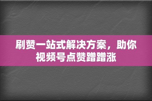 刷赞一站式解决方案,助你视频号点赞蹭蹭涨 第2张 刷赞一站式解决方案,助你视频号点赞蹭蹭涨 第2张