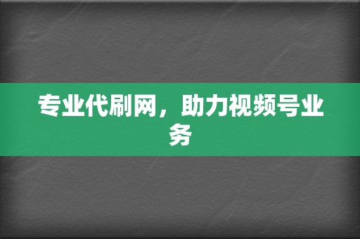 专业代刷网,助力视频号业务 第2张 专业代刷网,助力视频号业务 第2张