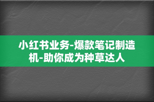 小红书业务-爆款笔记制造机-助你成为种草达人  第2张
