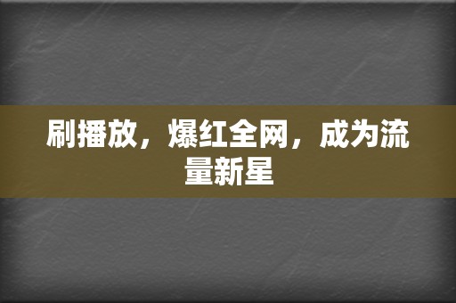 刷播放,爆红全网,成为流量新星 第2张 刷播放,爆红全网,成为流量新星 第2张