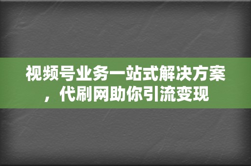 视频号业务一站式解决方案,代刷网助你引流变现 第2张 视频号业务一站式解决方案,代刷网助你引流变现 第2张