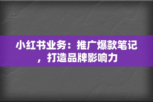 小红书业务:推广爆款笔记,打造品牌影响力 第2张 小红书业务:推广爆款笔记,打造品牌影响力 第2张