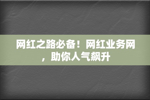 网红之路必备！网红业务网，助你人气飙升  第2张