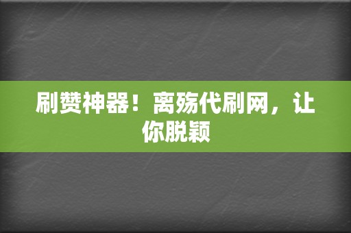 刷赞神器!离殇代刷网,让你脱颖 第2张 刷赞神器!离殇代刷网,让你脱颖 第2张