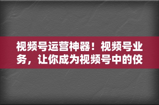 视频号运营神器!视频号业务,让你成为视频号中的佼佼者! 第2张 视频号运营神器!视频号业务,让你成为视频号中的佼佼者! 第2张