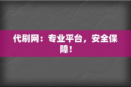 代刷网:专业平台,安全保障! 第2张 代刷网:专业平台,安全保障! 第2张