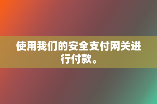使用我们的安全支付网关进行付款。 第2张 使用我们的安全支付网关进行付款。 第2张