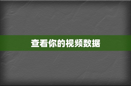 查看你的视频数据 第2张 查看你的视频数据 第2张