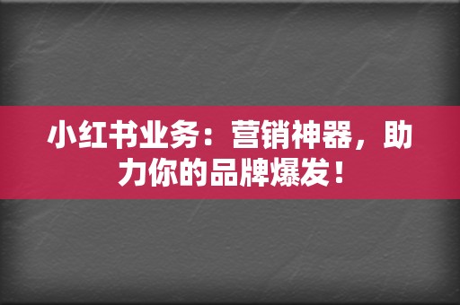 小红书业务:营销神器,助力你的品牌爆发! 第2张 小红书业务:营销神器,助力你的品牌爆发! 第2张