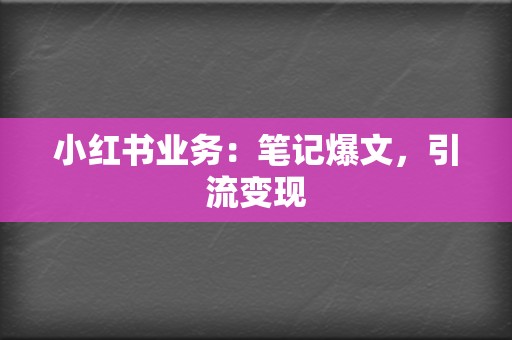 小红书业务:笔记爆文,引流变现 第2张 小红书业务:笔记爆文,引流变现 第2张