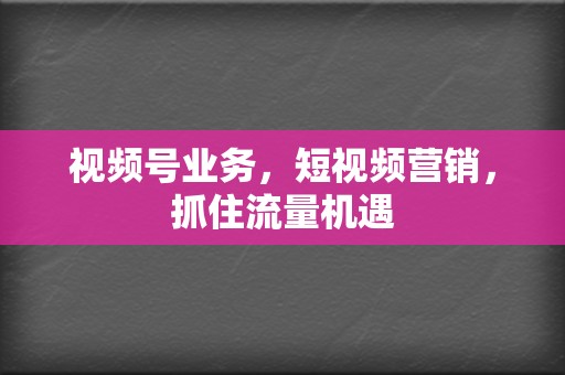 视频号业务,短视频营销,抓住流量机遇 第2张 视频号业务,短视频营销,抓住流量机遇 第2张