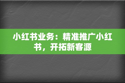 小红书业务:精准推广小红书,开拓新客源 第2张 小红书业务:精准推广小红书,开拓新客源 第2张