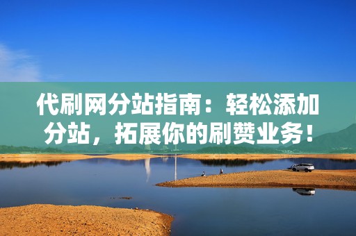 代刷网分站指南：轻松添加分站，拓展你的刷赞业务！  第2张