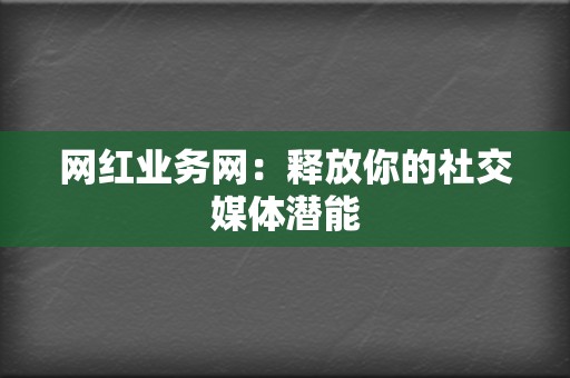 网红业务网：释放你的社交媒体潜能  第2张