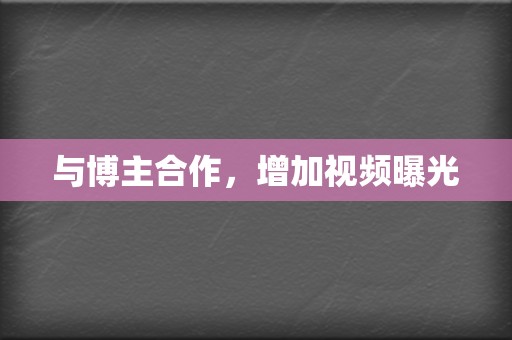 与博主合作,增加视频曝光 第2张 与博主合作,增加视频曝光 第2张