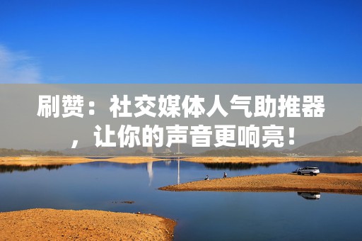 刷赞:社交媒体人气助推器,让你的声音更响亮! 第2张 刷赞:社交媒体人气助推器,让你的声音更响亮! 第2张